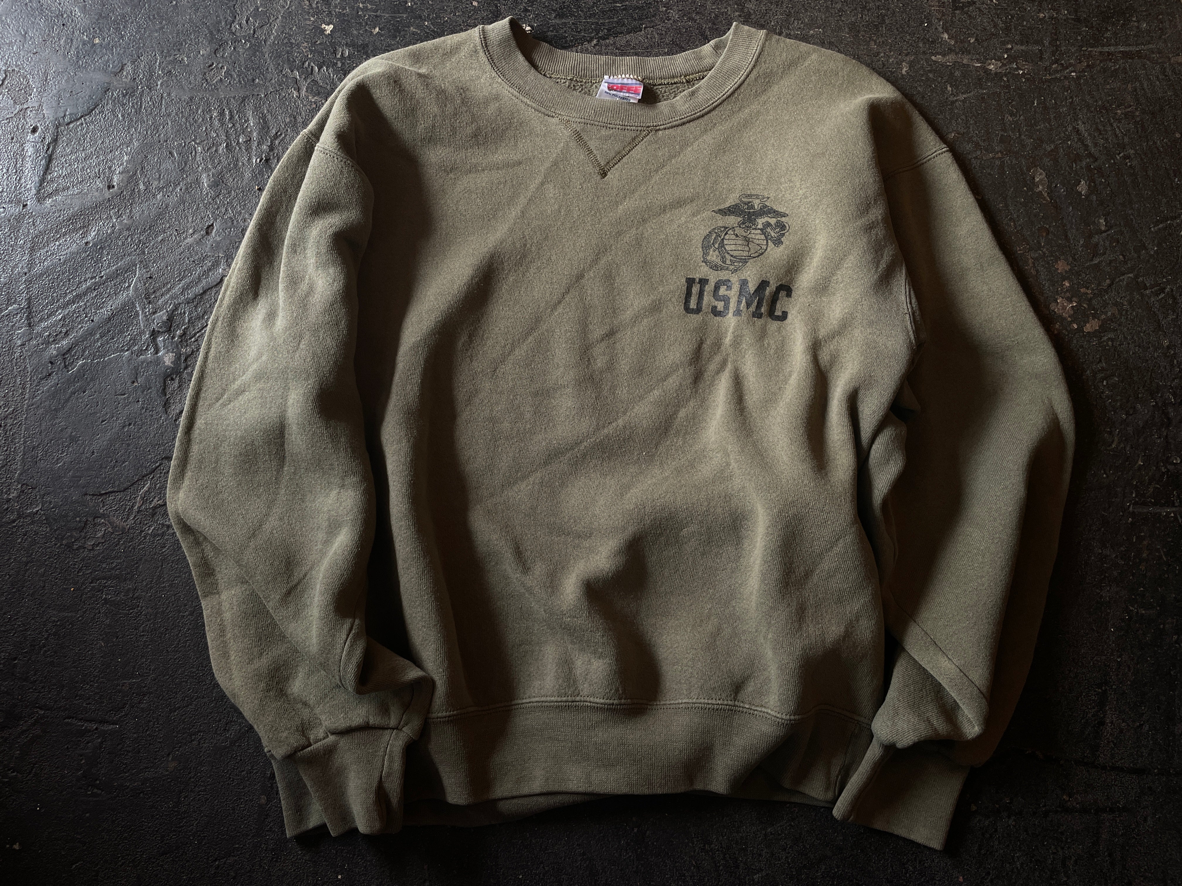 00s 米軍 USA製 USMC ソフィー 海兵隊 トレーナー USN 海軍 L ネイビー 