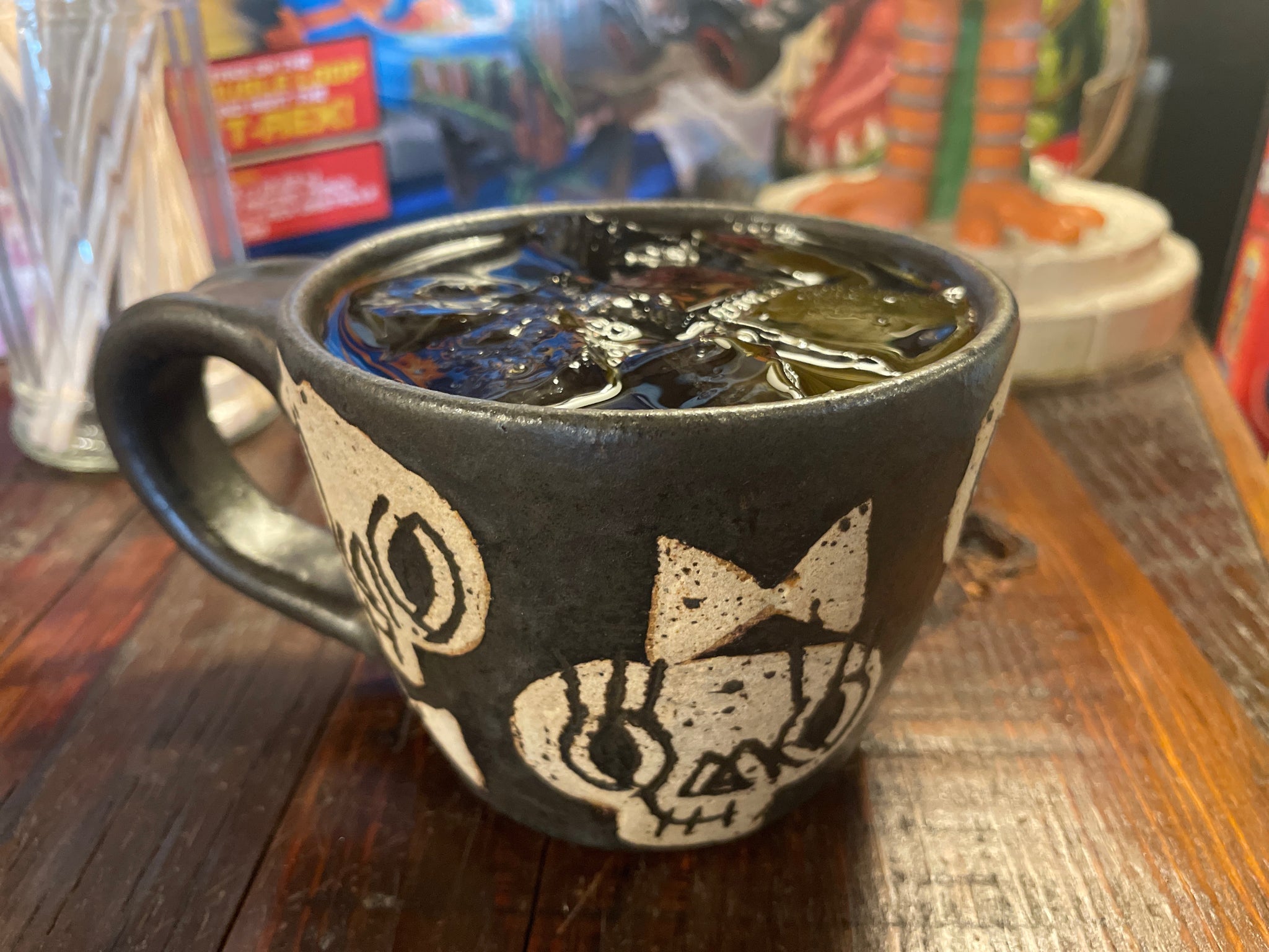 やちむん 十鶴 コーヒー柄 小皿 - 食器